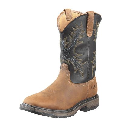 Ariat Work: WorkHog Wide Square Toe Waterproof Steel Toe Zapatos de Seguridad Hombre - Marrones / Ne